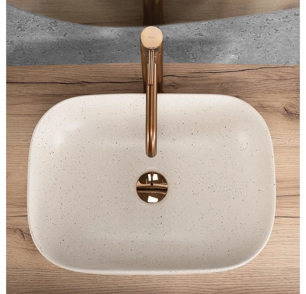 wohnwerk.idee Aufsatzwaschbecken Beige Marmoroptik Naturstein Design - Bild 4