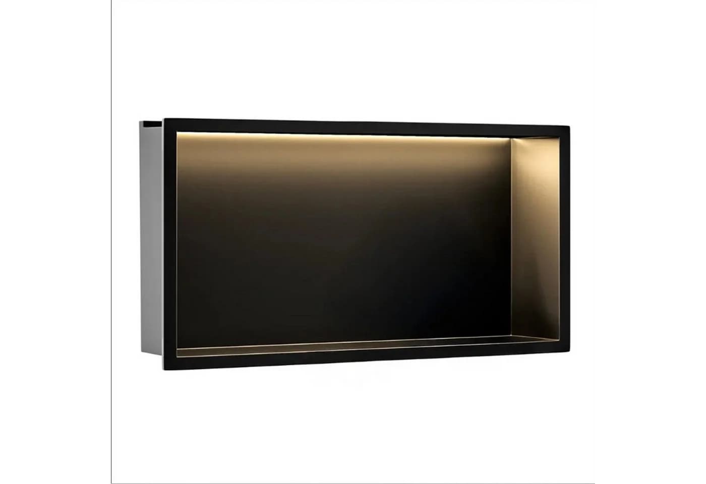 wohnwerk.idee Badregal LED Wandnische 30x60 cm Edelstahl Schwarz - Bild 2