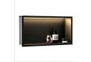 wohnwerk.idee Badregal LED Wandnische 30x60 cm Edelstahl Schwarz Bild 4