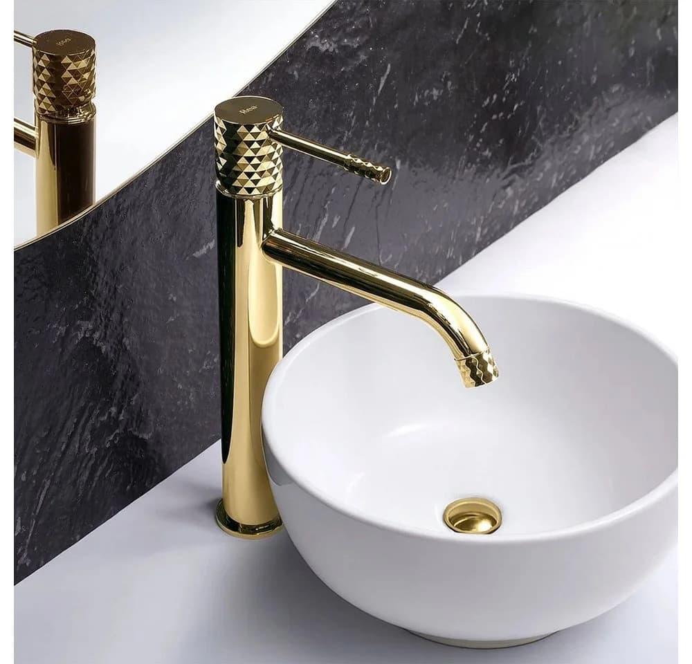 wohnwerk.idee Waschtischarmatur Gold Diamant-Design