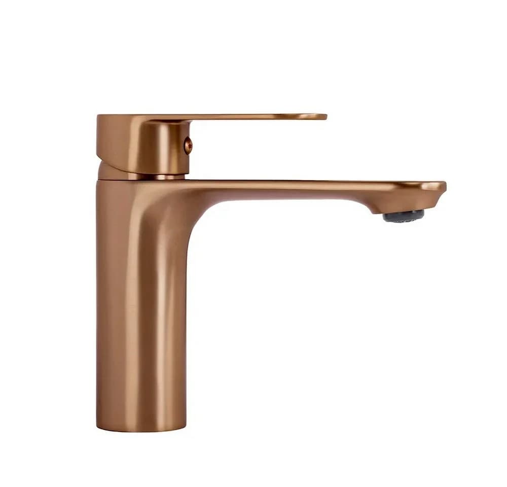wohnwerk.idee Waschtischarmatur Design Wasserhahn in Gold Matt, Einhebelmischer aus Messing
