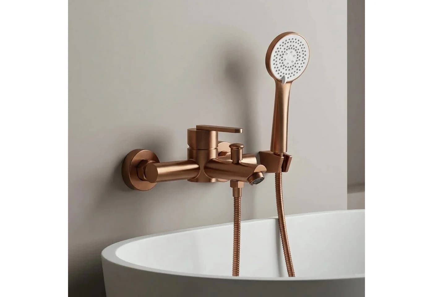 wohnwerk.idee Wannenarmatur Ontario Einhebelmischer mit Handbrause Gold Matt
