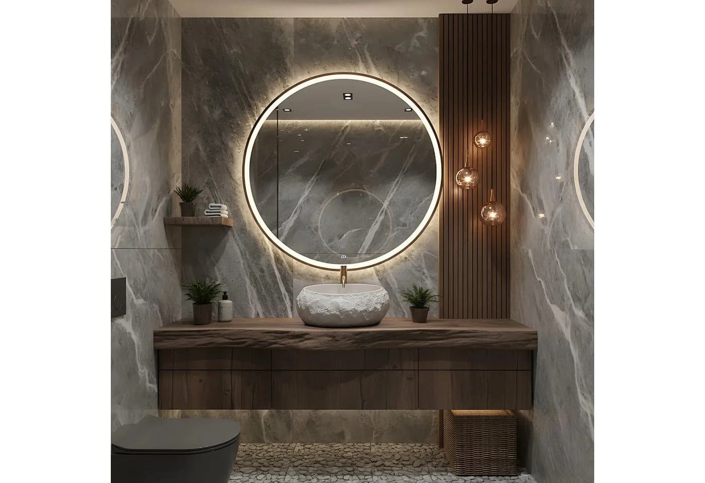 wohnwerk.idee Aufsatzwaschbecken Kompositstein Designer Badwaschbecken 8 Farben - Bild 3