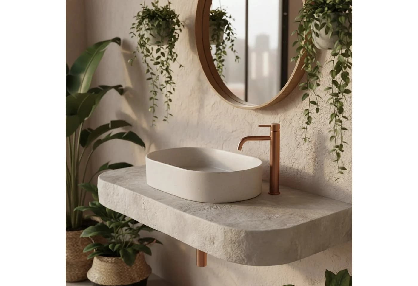 wohnwerk.idee Aufsatzwaschbecken sandfarben, oval, Keramik - Bild 3