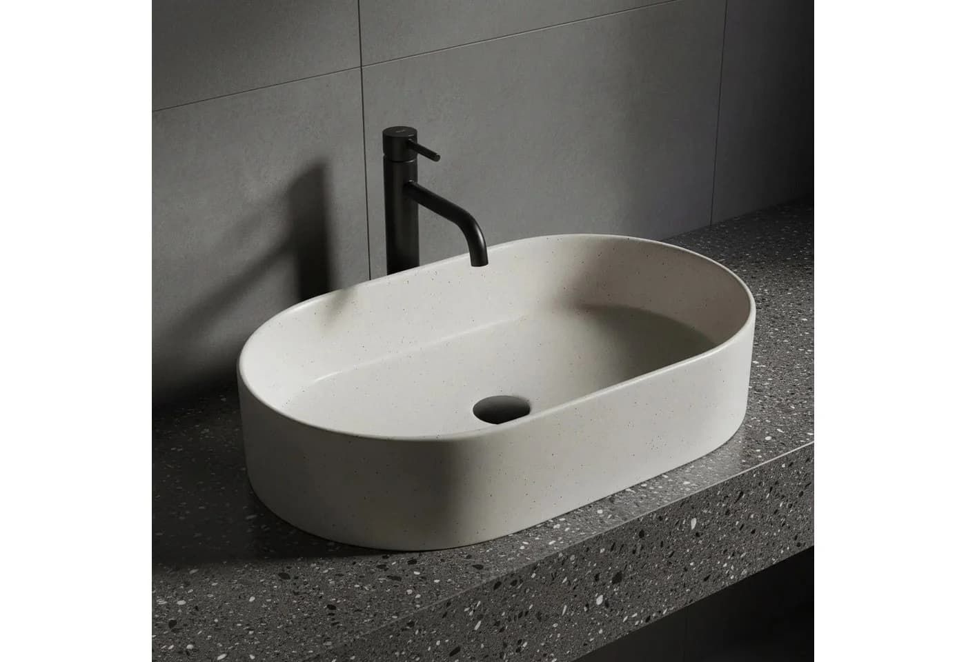 wohnwerk.idee Aufsatzwaschbecken sandfarben, oval, Keramik - Bild 4