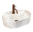 wohnwerk.idee Aufsatzwaschbecken Oval Geriffelt Keramik Design Bild 2