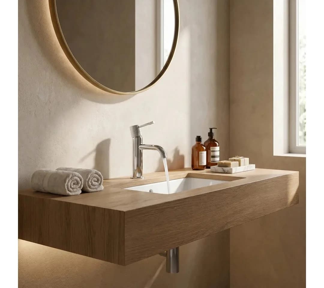 wohnwerk.idee Badarmatur Hoch/Niedrig Gold Chrom Kupfer Matt - Bild 3