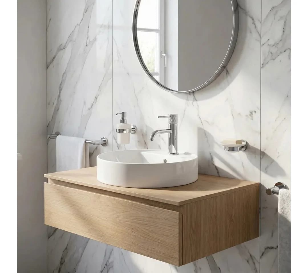 wohnwerk.idee Badarmatur Hoch/Niedrig Gold Chrom Kupfer Matt - Bild 4