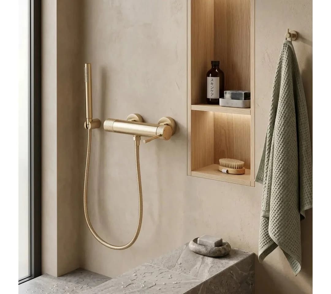 wohnwerk.idee Duscharmatur mit Handbrause Gold Chrom Matt Mischbatterie - Bild 3