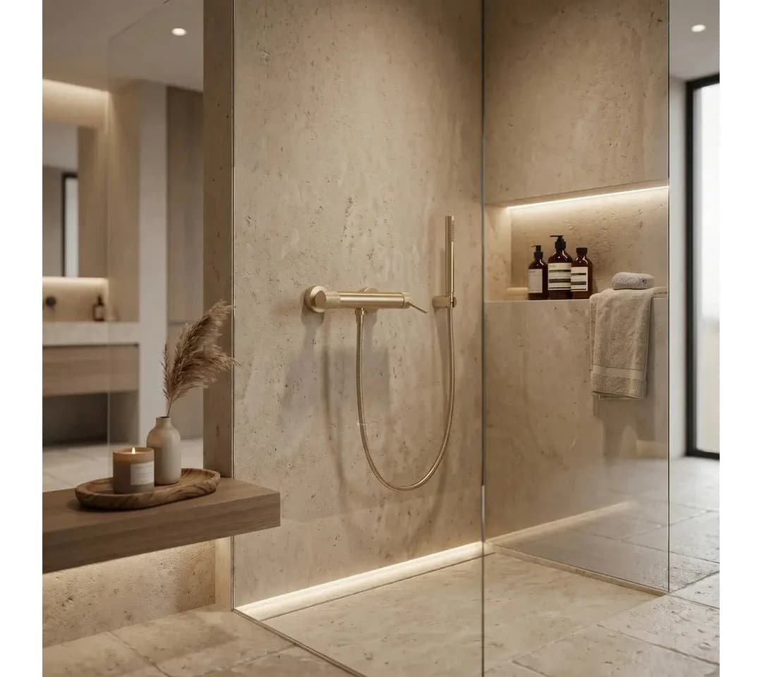 wohnwerk.idee Duscharmatur mit Handbrause Gold Chrom Matt Mischbatterie - Bild 5