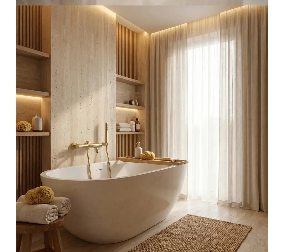 wohnwerk.idee Wannenarmatur mit Handbrause Gold Chrom - Bild 4