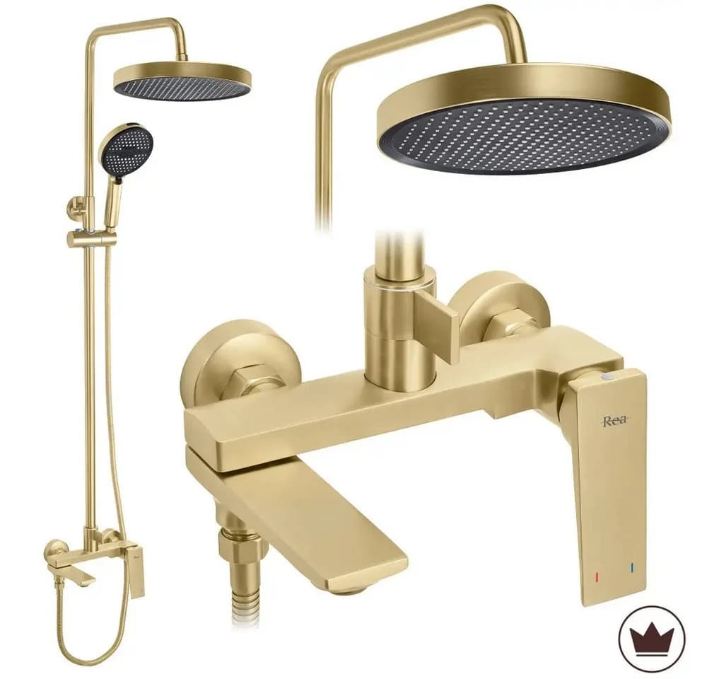 wohnwerk.idee Duschsystem Regendusche Set Gold Matt Chrom - Bild 2