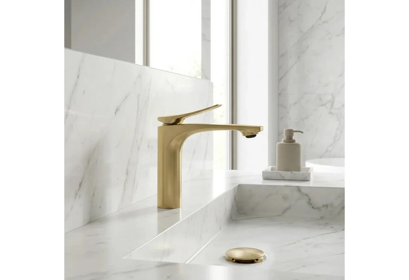 wohnwerk.idee Badarmatur Einhebelmischer Gold Chrom Kupfer PVD-Beschichtung - Bild 5