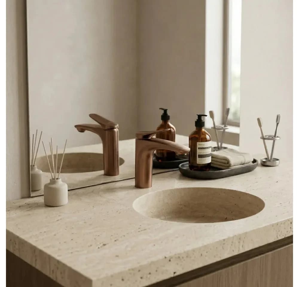 wohnwerk.idee Badarmatur Einhebelmischer Gold Chrom Kupfer PVD-Beschichtung - Bild 3