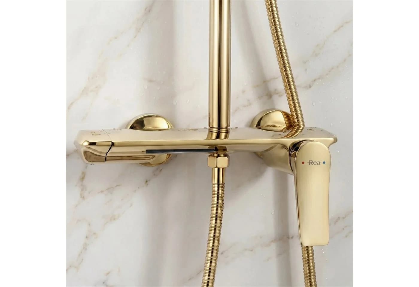wohnwerk.idee Duschsystem Duschgarnitur Gold mit Regendusche - Bild 4