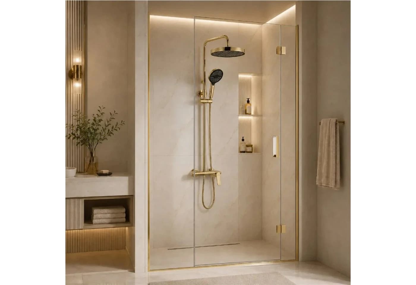 wohnwerk.idee Duschsystem Duschgarnitur Gold mit Regendusche - Bild 5