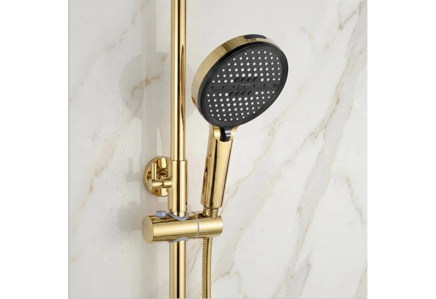 wohnwerk.idee Duschsystem Duschgarnitur Gold Matt mit Regendusche - Bild 5