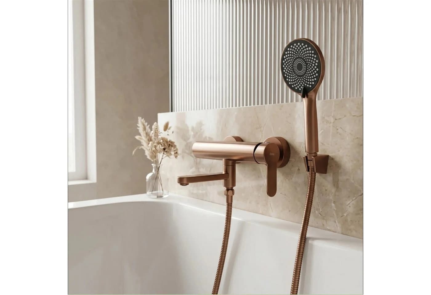 wohnwerk.idee Duscharmatur Wannenarmatur Arcos Kupfer Matt Modern - Bild 3