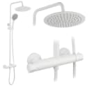 wohnwerk.idee Duschsystem Regendusche mit Thermostat & Handbrause Weiß Bild 2