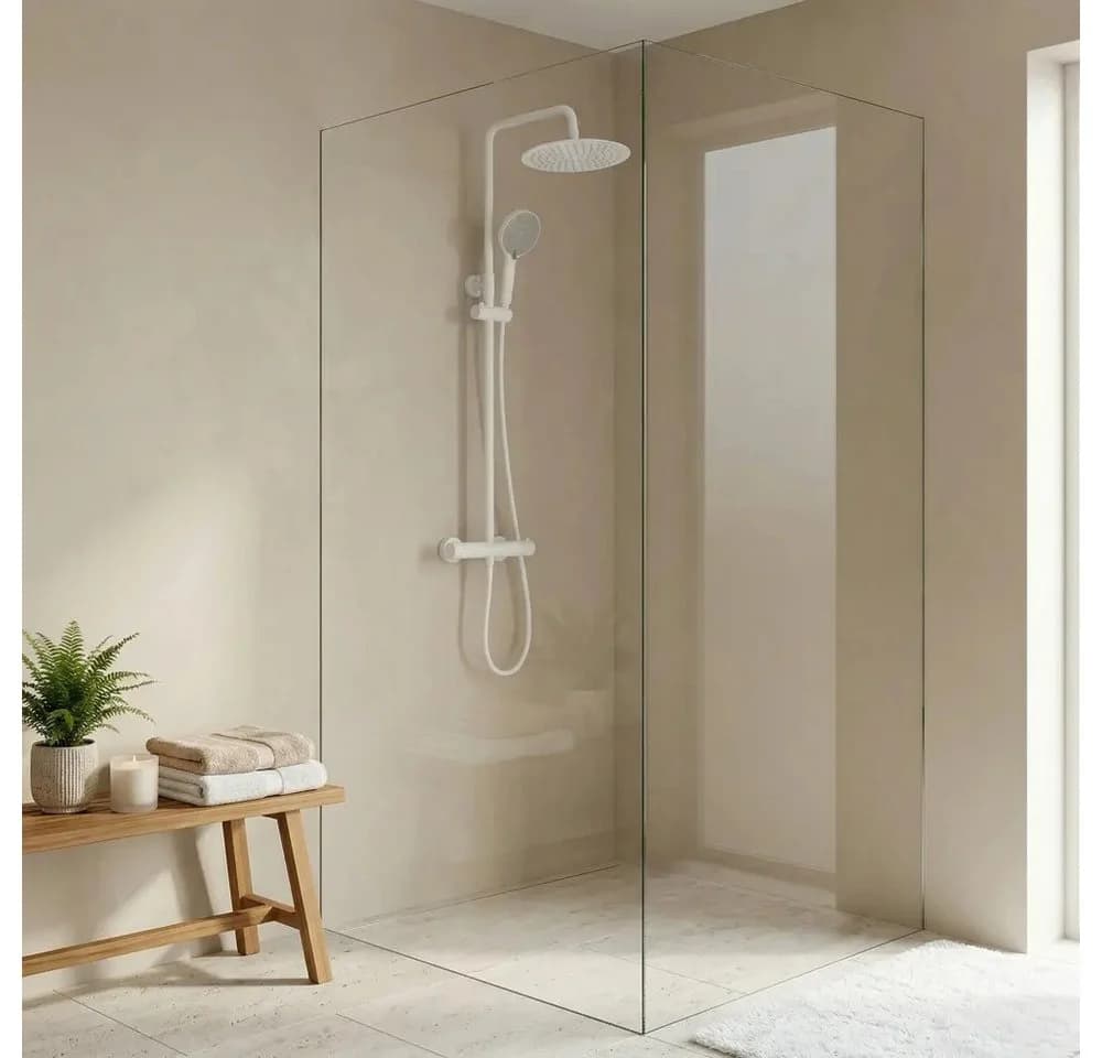 wohnwerk.idee Duschsystem Regendusche mit Thermostat & Handbrause Weiß - Bild 3