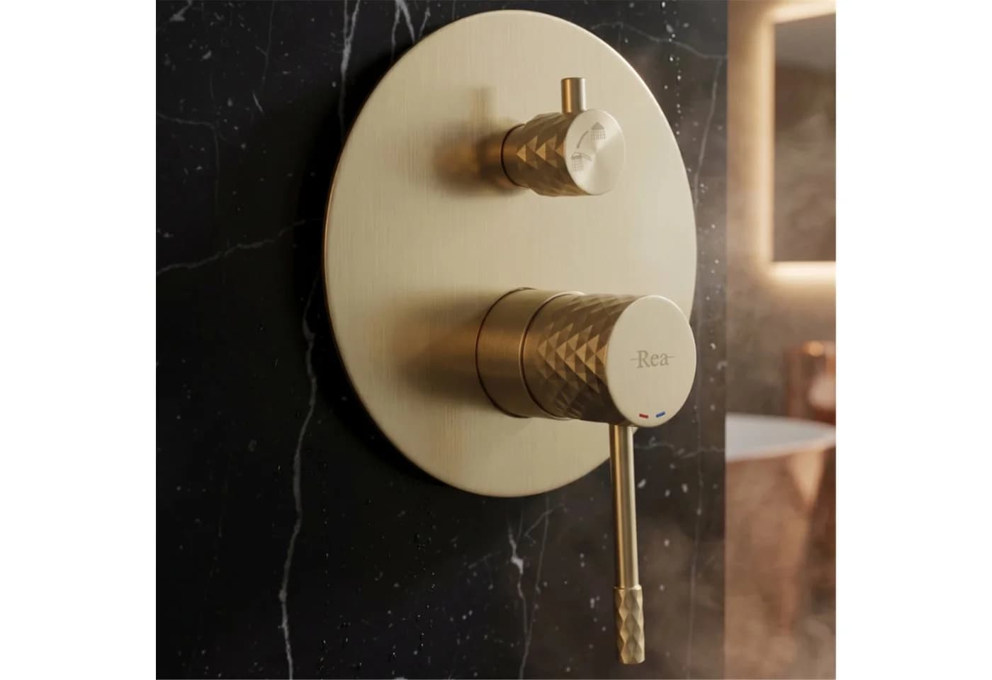 wohnwerk.idee Duschsystem Unterputz Duschset Diamond Regendusche Gold Matt