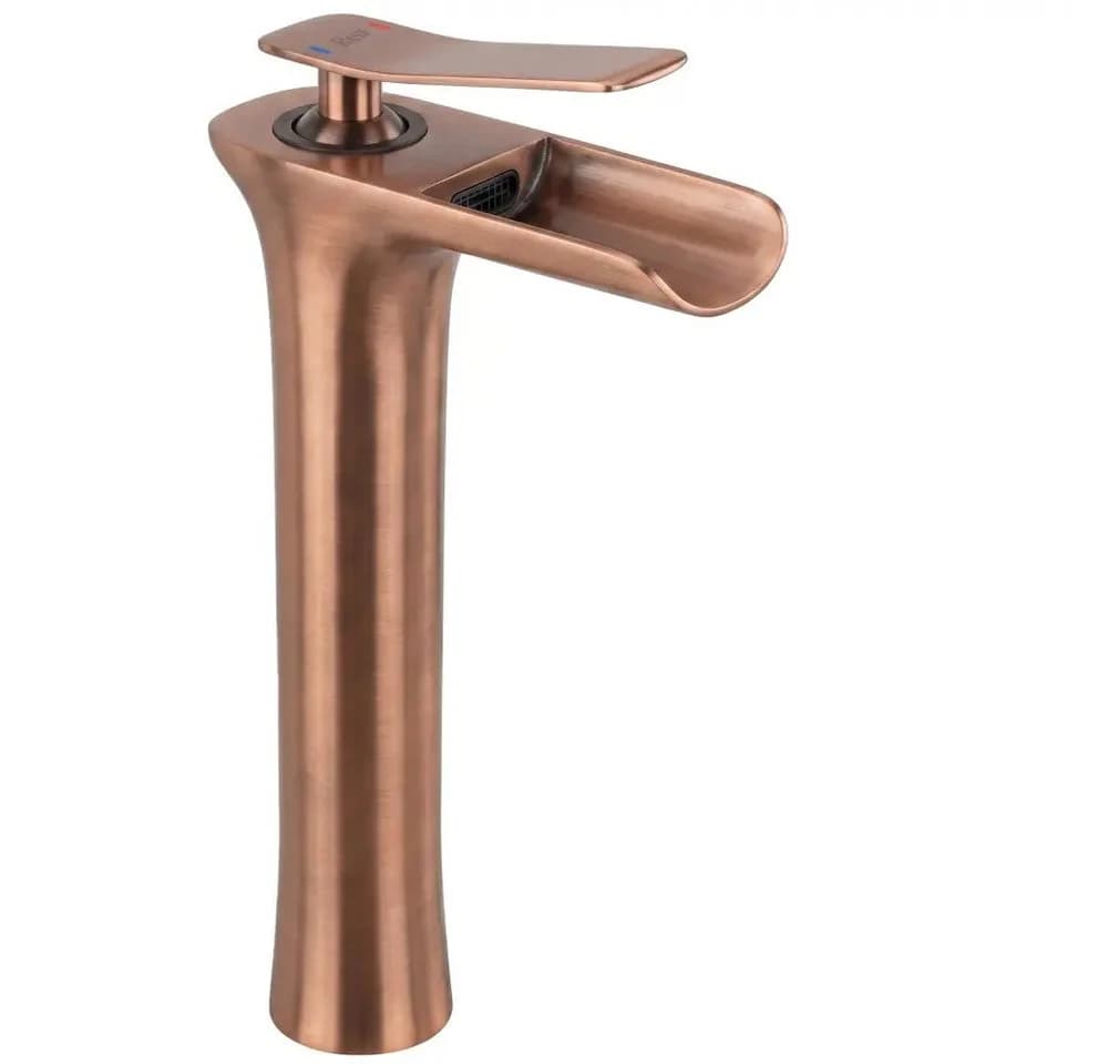 wohnwerk.idee Badarmatur Retro Waschtisch Hoch Wasserfall Gold Matt - Bild 2