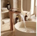 wohnwerk.idee Badarmatur Retro Waschtisch Hoch Wasserfall Gold Matt Bild 3