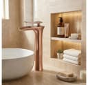 wohnwerk.idee Badarmatur Retro Waschtisch Hoch Wasserfall Gold Matt Bild 4