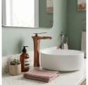wohnwerk.idee Badarmatur Retro Waschtisch Hoch Wasserfall Gold Matt Bild 5