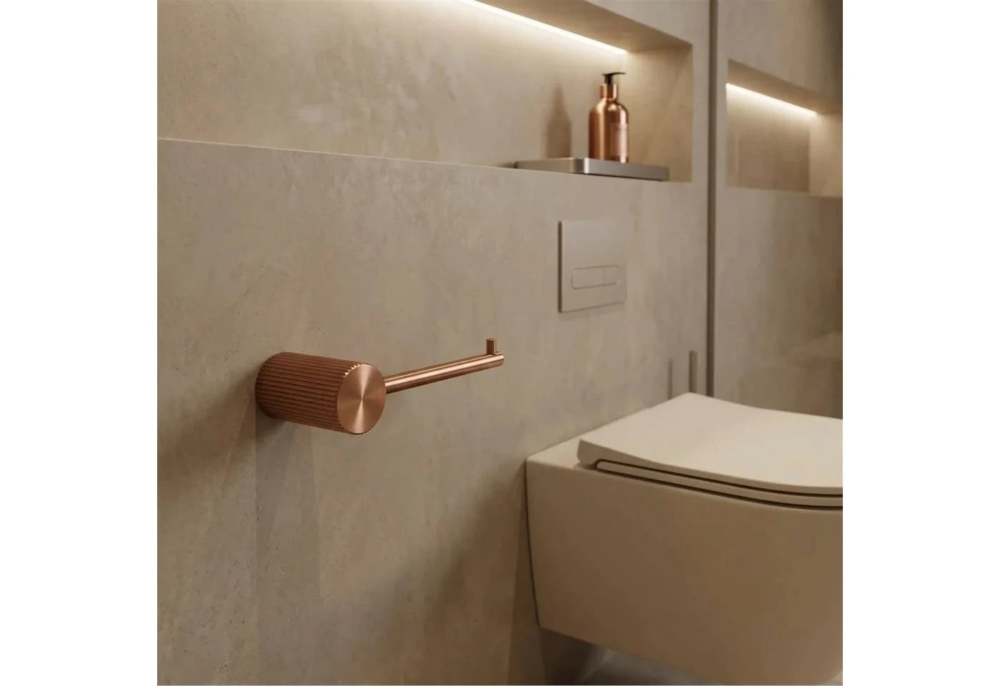 wohnwerk.idee Toilettenpapierhalter Solo Wandmontage Metall Kupfer Matt