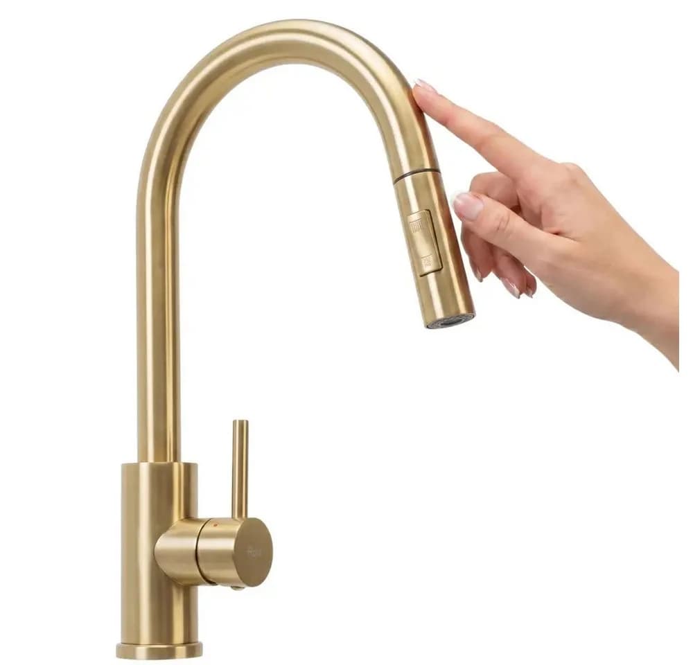 wohnwerk.idee Küchenarmatur ausziehbar mit Touch-Funktion Gold Matt - Bild 2