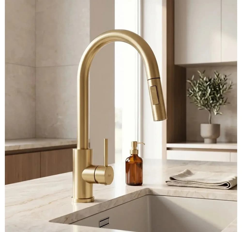 wohnwerk.idee Küchenarmatur ausziehbar mit Touch-Funktion Gold Matt - Bild 5