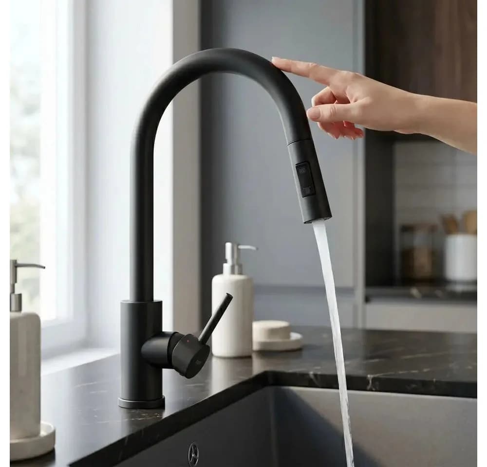 wohnwerk.idee Küchenarmatur Schwarz Touch-Funktion ausziehbar - Bild 5