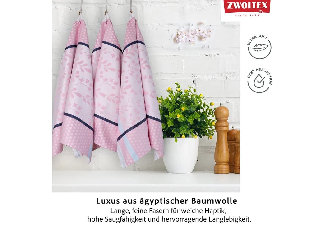 Zwoltex Jacquard Geschirrtuch 100% Baumwolle OEKO-TEX 100 - Bild 3