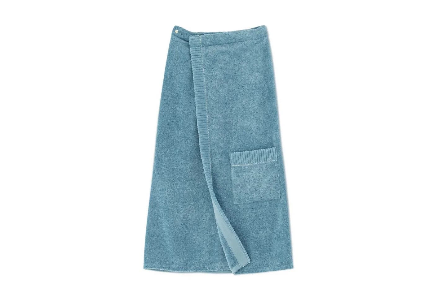 Zwoltex Saunatuch Druckknopf Saunakilt Pareo Damen Blau Baumwolle - Bild 2