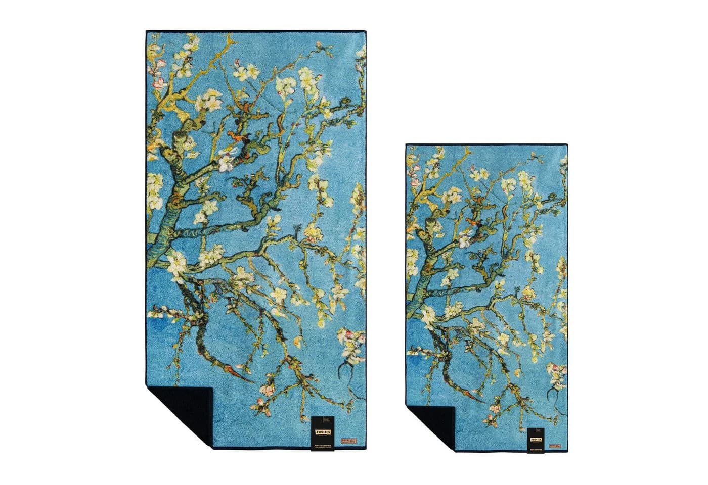 Zwoltex Handtuch Set Van Gogh Mandelblüte 600 g/m² Bio-Baumwolle Schwarz - Bild 2