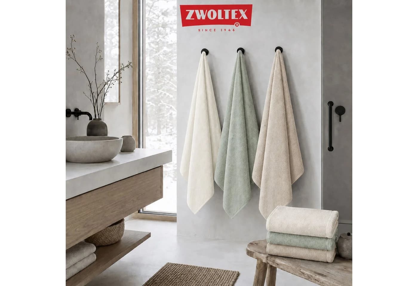 Zwoltex Handtuch Set AURA 500 g/m² Floral Grün - Bild 4