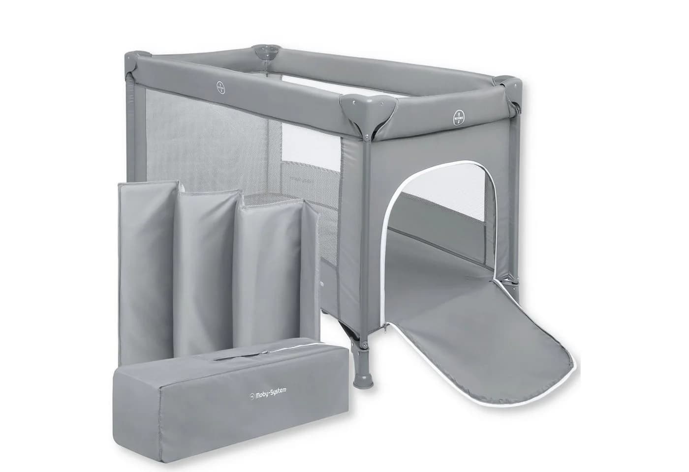 Moby-System Reisebett Happy Traveller BASIC Grau Kompakt - Bild 2