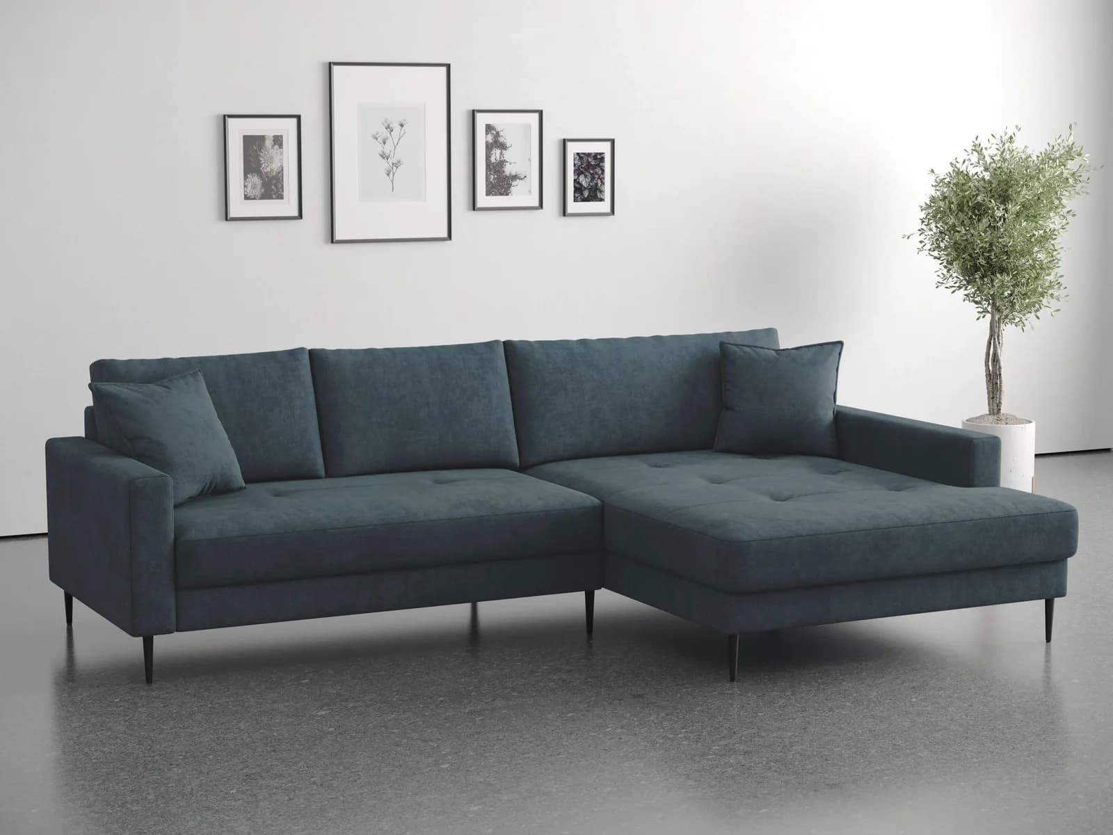 Ecksofa TRENDS BY HG Summer Teal mit Recamiere