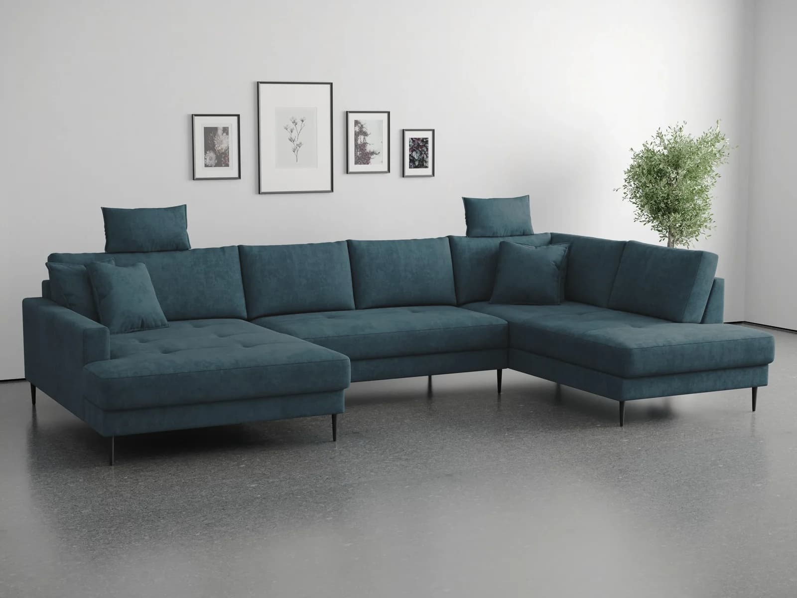 Wohnlandschaft TRENDS BY HG Summer mit Recamiere teal