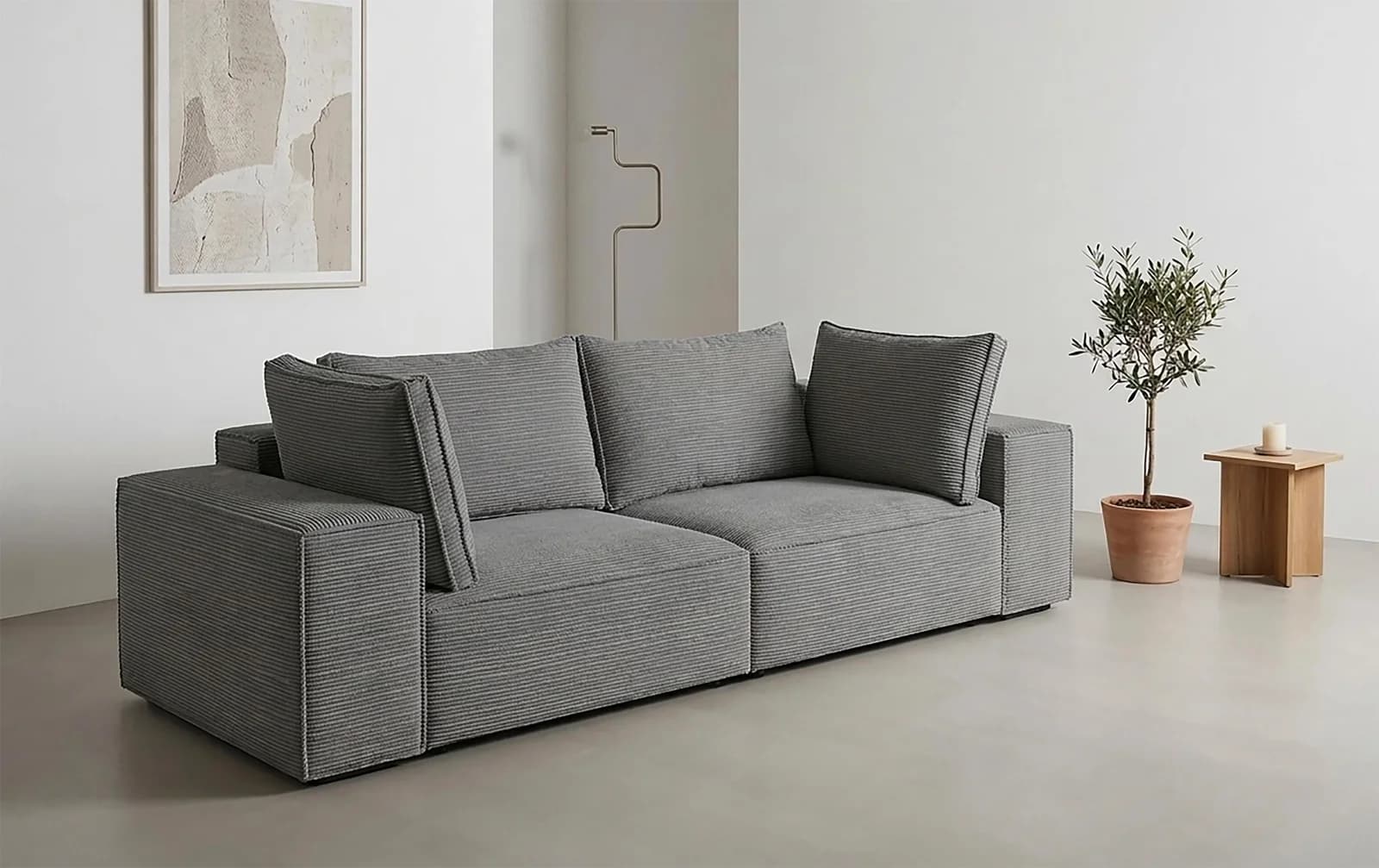 TRENDS BY HG Big-Sofa CONOR mit Schlaffunktion und Bettkasten Grau