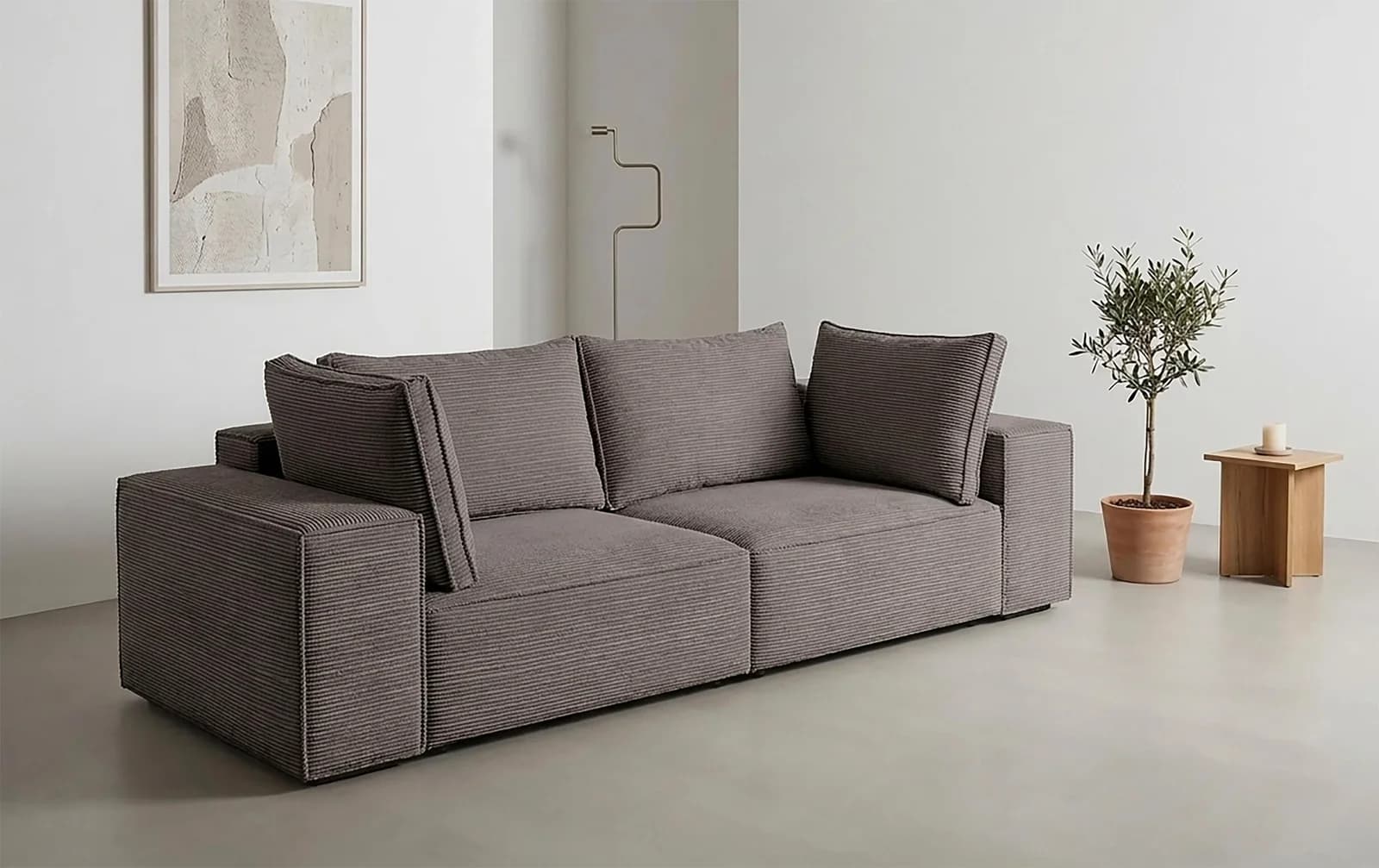 TRENDS BY HG Big-Sofa CONOR Braun mit Schlaffunktion und Bettkasten