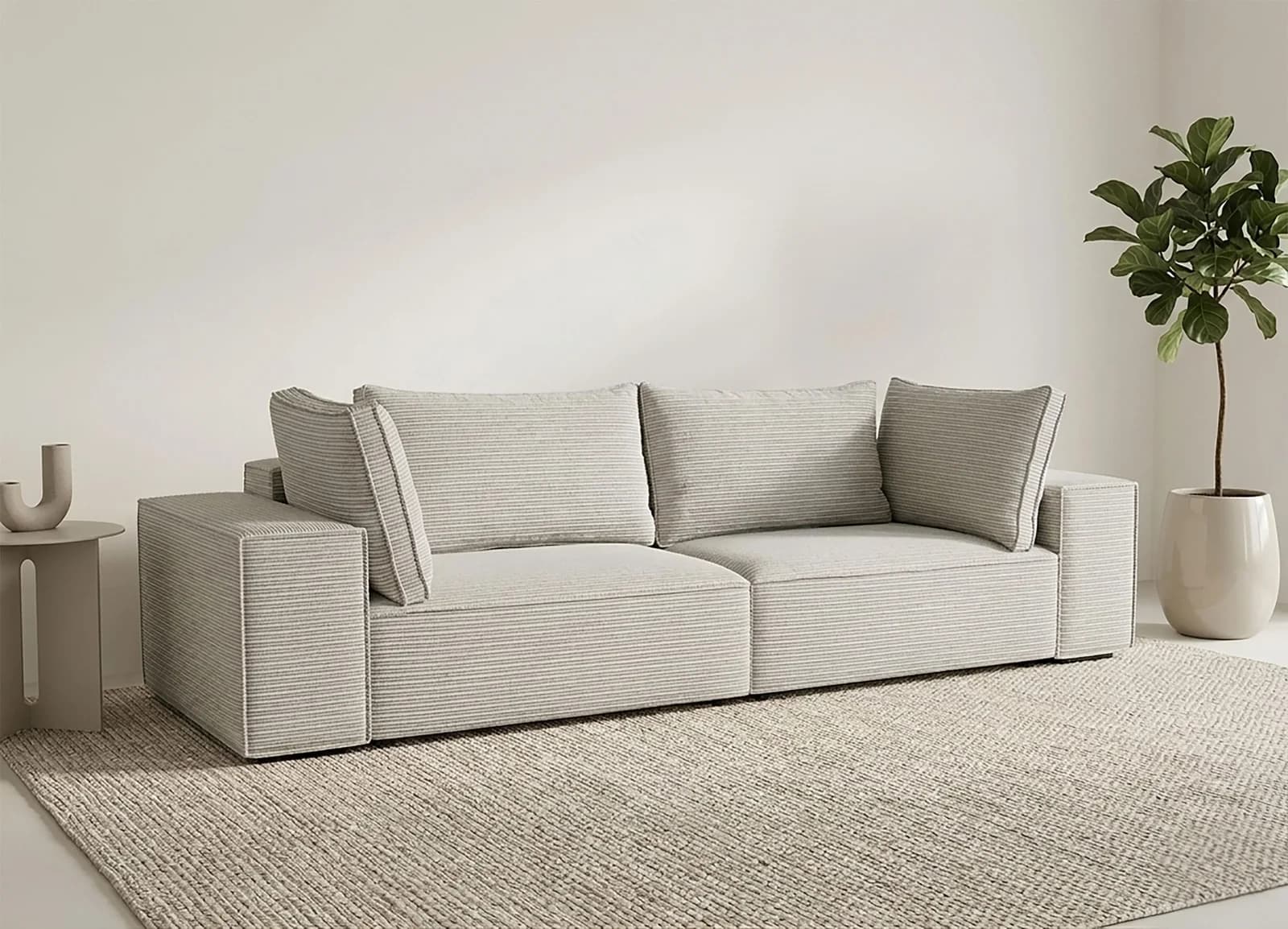 TRENDS BY HG Big-Sofa CONOR grau mit Schlaffunktion und Bettkasten