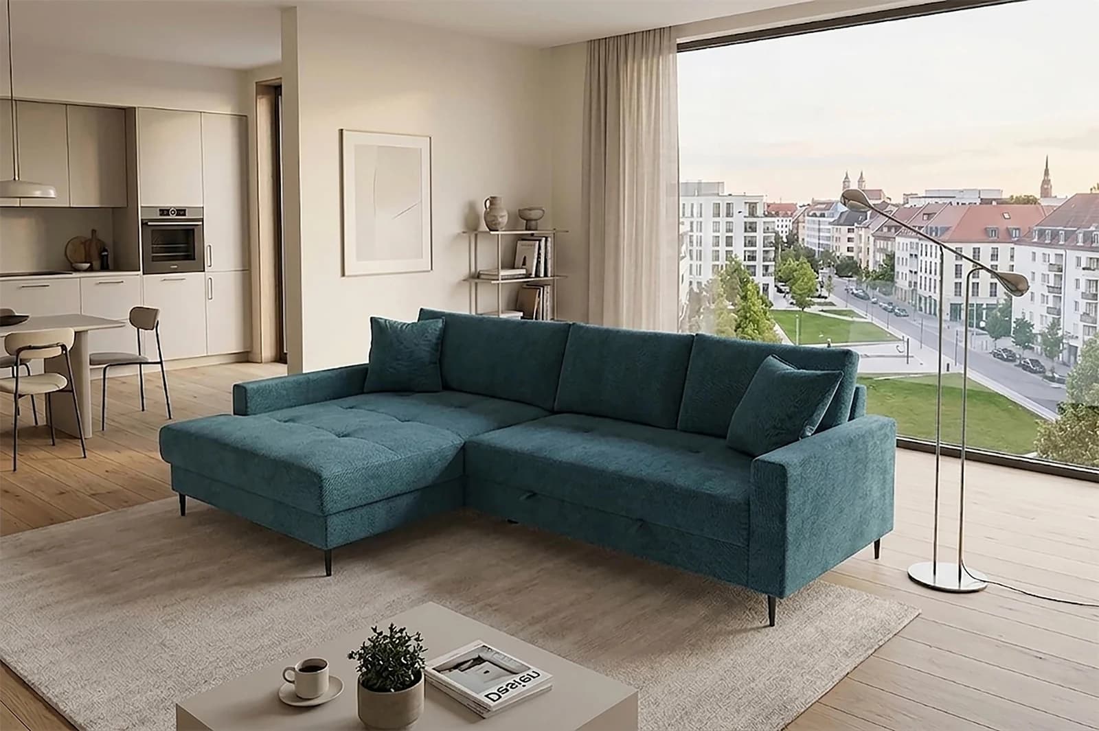TRENDS BY HG Ecksofa Summer L-Form mit Schlaffunktion und Recamiere