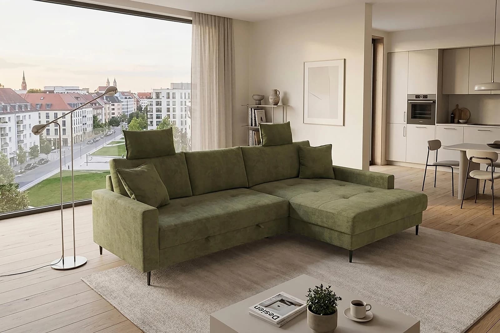 TRENDS BY HG Ecksofa Summer L-Form mit Schlaffunktion und Recamiere