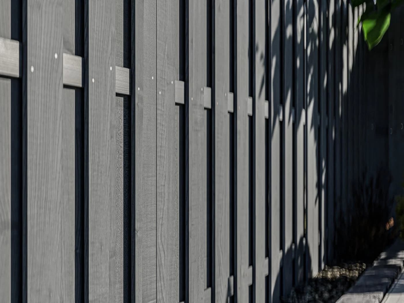 Woodtex Sichtschutzzaun Kiefernholz Grau blickdicht