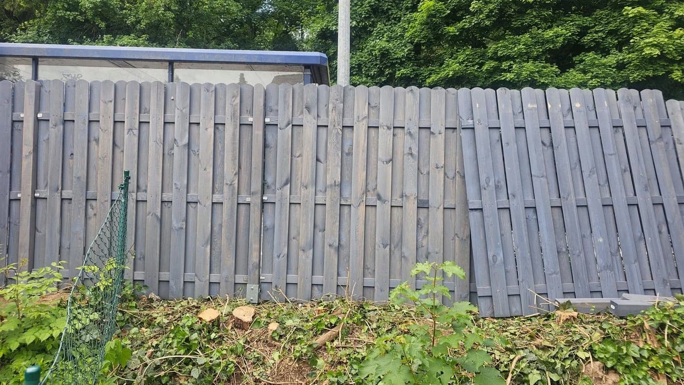 Woodtex Sichtschutzzaun Kiefernholz Grau blickdicht - Bild 4