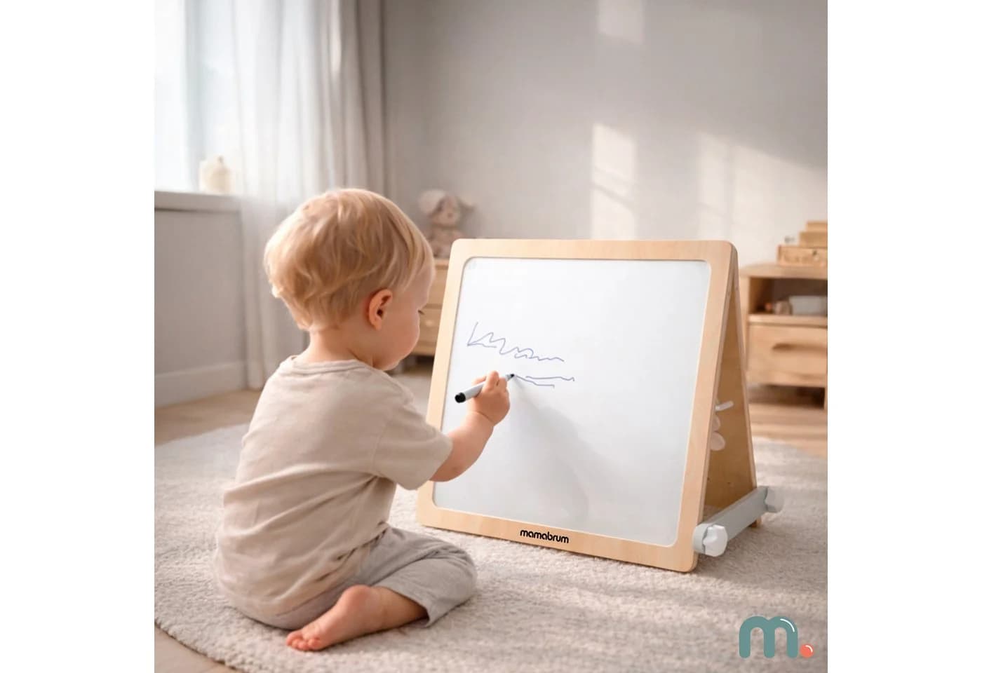 Mamabrum Lernboard 2in1 Magnettafel & Busy Board Holz für Kinder ab 2 Jahren - Bild 5