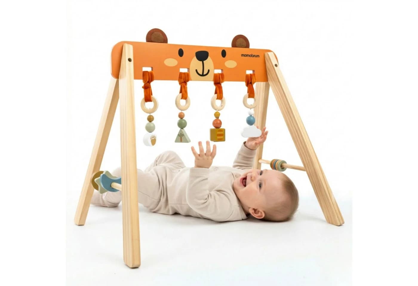 Mamabrum Baby Gym Holz Spielbogen Montessori mit Anhängern - Bild 2