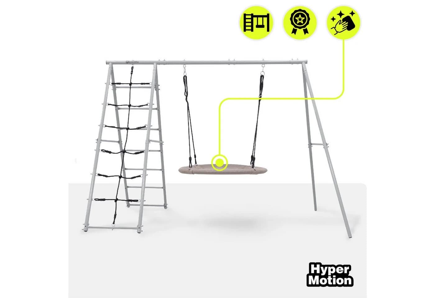 HyperMotion XL Spielturm 3in1 Nestschaukel Klettergerüst Garten